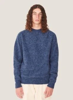 YMCSuedehead Crew Neck Jumper - Blue