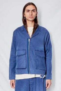 YMCWalker Washed Herringbone Twill Jacket - Blue